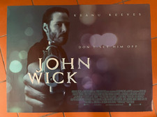 JOHN WICK 2014 Original UK British Advance Quad Film Poster Rolled Keanu Reeves