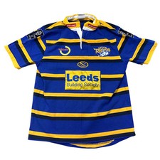 Leeds Rhinos Polo Shirt Rugby Club 2009 Short Sleeve Blue Yellow Mens Large