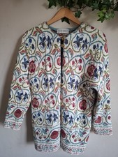 Past Times Vintage Floral Print Jacket Longline Size Large