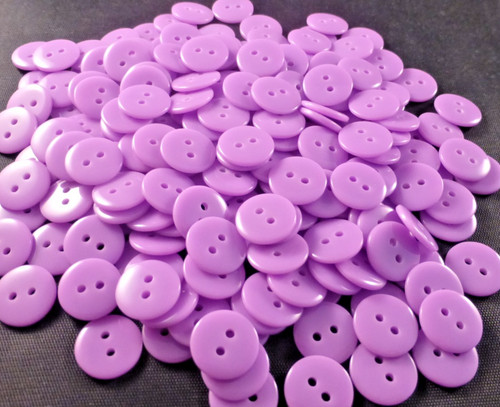 Plain lilac flat buttons - flat,