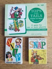 Collection Of Vintage Children's Card Games Including Snap And Tops And Tails
