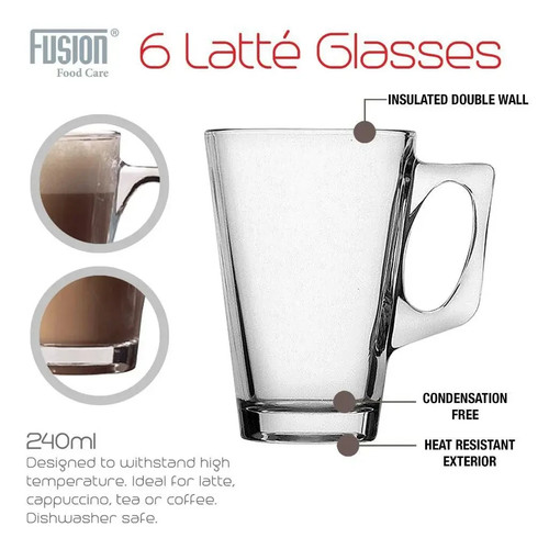 Pack latte coffee glasses - pack,