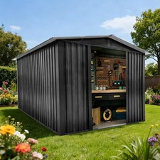Metal Garden Shed 6 X 4, 8 X 6, 8 X 10FT Garden Storage With Foundation Base