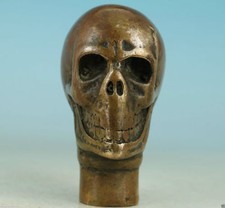 Old Bronze Hand Carved skull