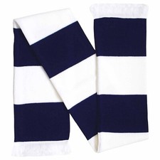 Spurs Football Fans Retro Navy & White Match Day Knitted Scarf (100% Acrylic)