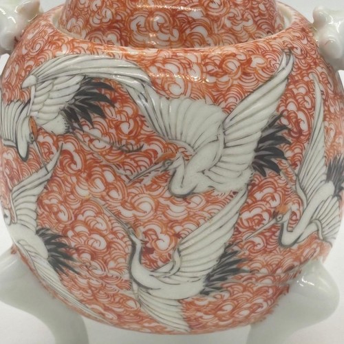 Crane japanese pottery incense - japanese,