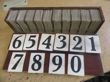 VINTAGE CHURCH HYM NUMBERS, MAHOGONY WOOD BOX