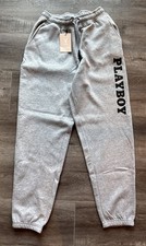 Playboy x Missguided Women's Grey Lounger Sweatpants Logo Print  Size 4 New