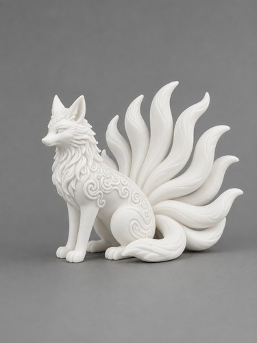 Nine tailed fox statue - nine-tailed,