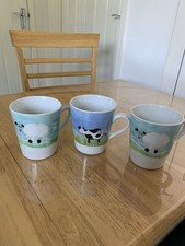 SET OF 3 PRICE & KENSINGTON FARM ANIMALS MUGS 2 SHEEP & 1 COW