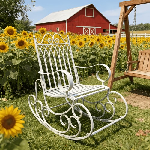 Wrought iron single rocking - wrought,