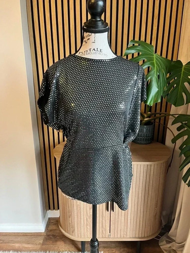 Peacocks black sequin batwing - peacocks,