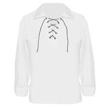 CHILDS WHITE LACE UP SHIRT