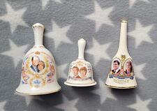 3 x Royal Family Memorabilia Bell Ornaments Charles Diana Andrew Fergie
