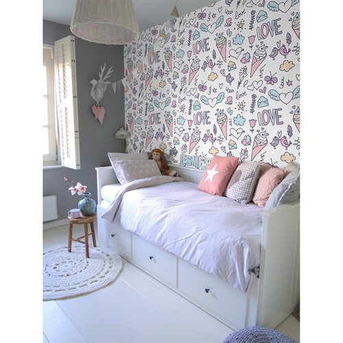 Non woven wallpaper girly ice - non-woven,