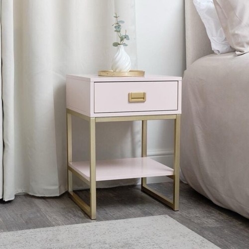 Pink gold bedside table - bedside,