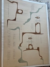 Original Architectural Study Hand Drawn . Large 28 X 20 Inch