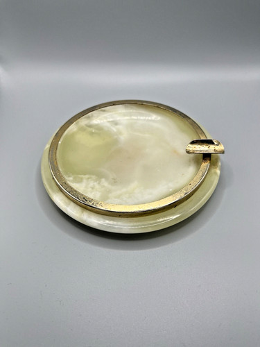 Vintage onyx marble ashtray - marble,