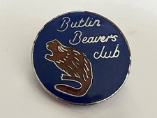 VINTAGE BUTLINS BEAVERS CLUB ENAMEL PIN BADGE