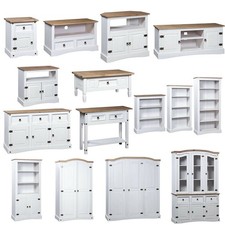 Rustic Mexican Pine Wood Corona Waxed Furniture Home White Body and Brown Top