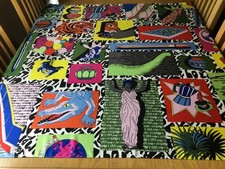 UNWORN LARGE QUIRKY BIMBA Y LOLA SCARF.  40 x 40 INCHES.