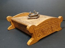 Vintage Wind In The Willows Wood Trinket Box - Ratty & Moley Row Boat