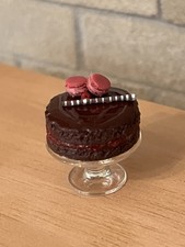 Dolls House Stunning Chocolate Cake With Macarons By Lesley Burgess