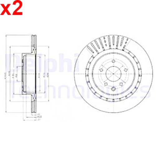 Brake disc delphi - 2x,