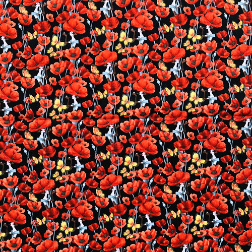 Red poppies ladies hats - red,