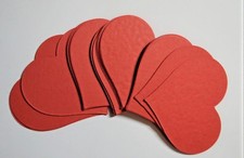 30 Red Textured Heart Shaped
