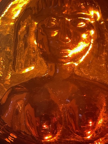 Vintage amber glass nude - glass,