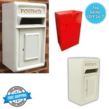 Rolson Wall Mounting Cast Iron Post Box Postal Box Cream British Mailbox