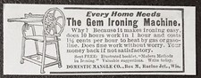 1901 Ad~GEM IRONING MACHINE