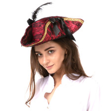 Ladies Pirate Hat Fancy Dress Costume Sparrow Seven Seas Pirate Bandana