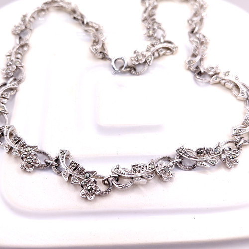 Vintage marcasite necklace - marcasite,