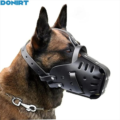 Leather dog muzzle basket - leather,