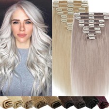Super Thick Double Weft Clip In Hair Extensions Remy 100% Human Hair Extensions