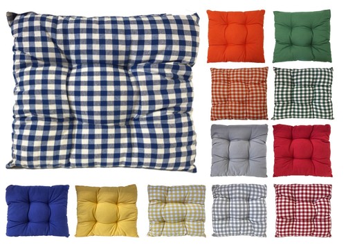 Gingham dining chair seat pad - dining,