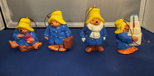 Vintage Paddington Bear Hanging Ornaments Set 4 1978 Eden Toys Inc.