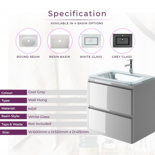 600mm bathroom vanity unit - bathroom,