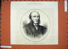Old Antique Print 1871 Earl