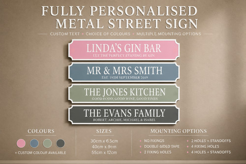 Personalized metal street sign - metal,