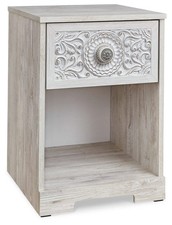 Whitewashed nightstand with - nightstand,