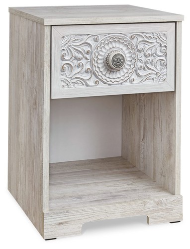 Whitewashed nightstand with - whitewashed,