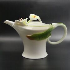 A LOVELY GRAFF PORCELAIN  ARUM LILY FLORAL FRANZ DESIGN TEAPOT