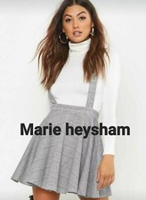 Boohoo Checked Plaid Dungaree