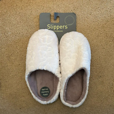 BHS Cream Flower Memory Foam Slippers (UK5-6)