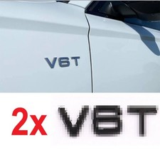 2Pcs Glossy Black V6T Letter