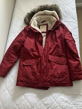 Hollister Faux Fur Lined Parka Coat (Large) See Description & Photos