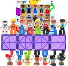 Playmags Large Magnetic Figures Community Set of 15 Pieces – 3” Play People